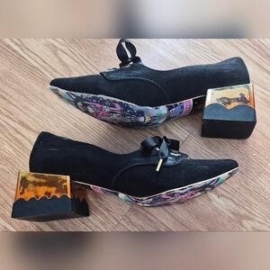 Irregular Choice Square Heels with Gold Accents